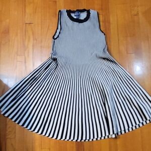 Striped Black and White Kids Casual Dress